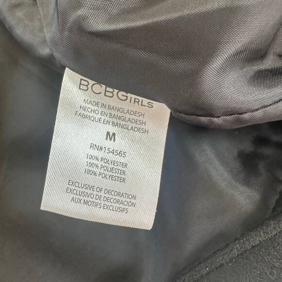 BCBG Girls Black Suede Finish Moto Jacket Belt Size M Age 8-10 - Picture 9 of 11